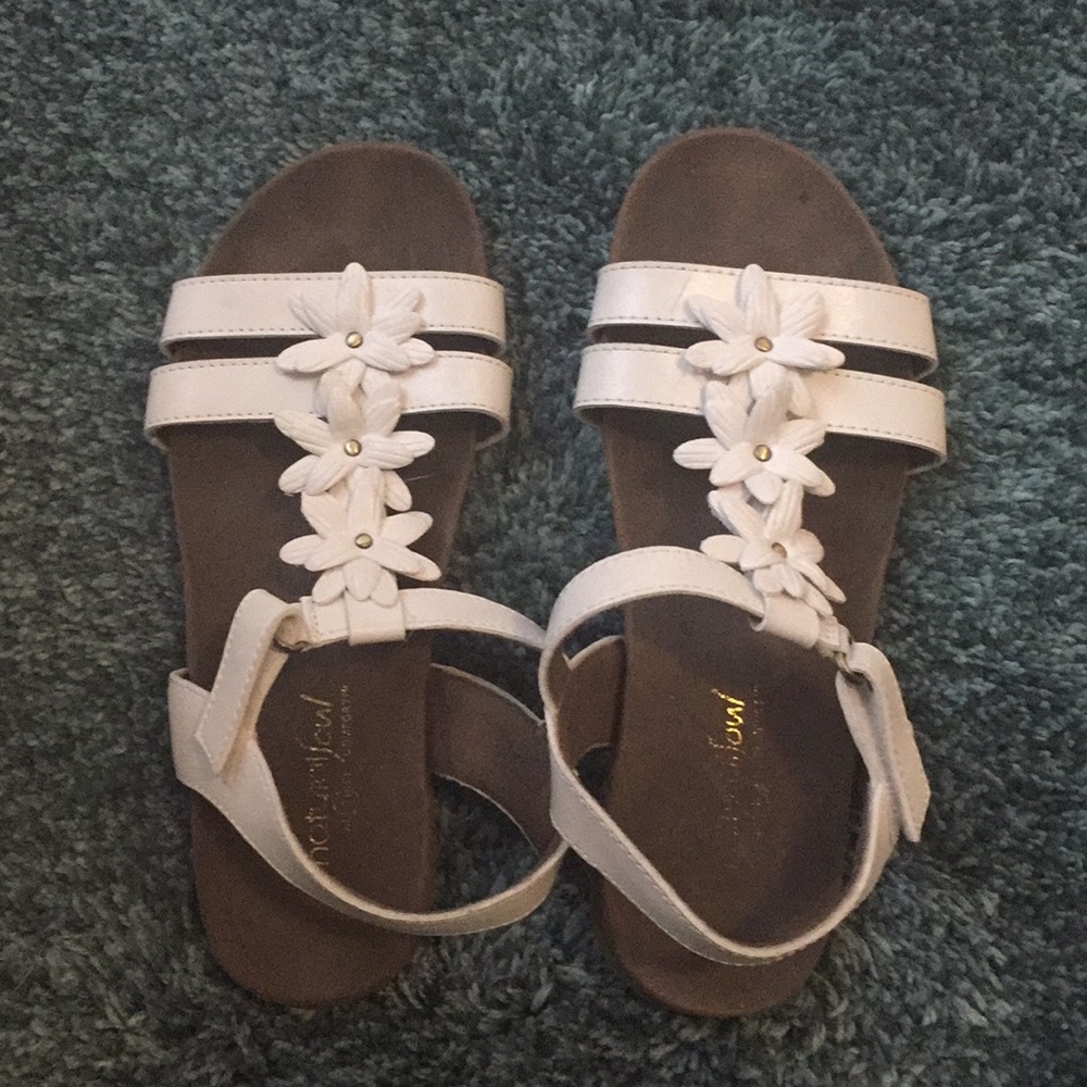 White + brown sandels